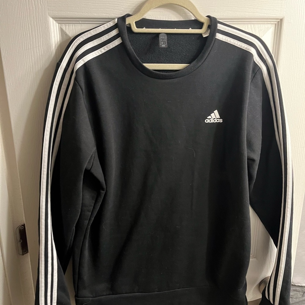 mens adidas three stripes sweatshirt m